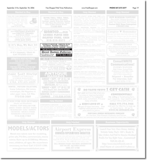 One by One Sized Ad